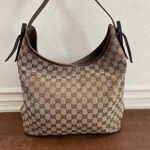 SOLD Gucci Monogram Hobo Dark Brown
